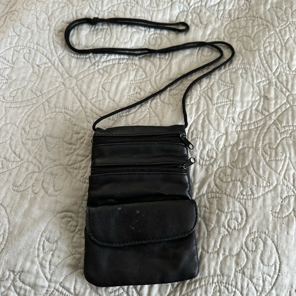 Black Multi-Zip Crossbody Bag